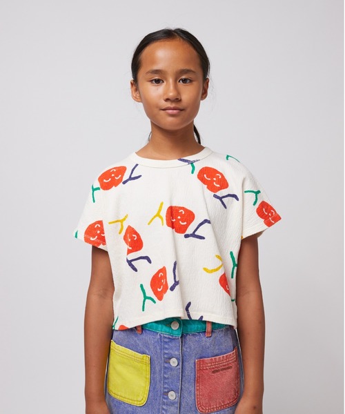 BOBO CHOSES tシャツ Smiling all over cropped T-shi キッズ