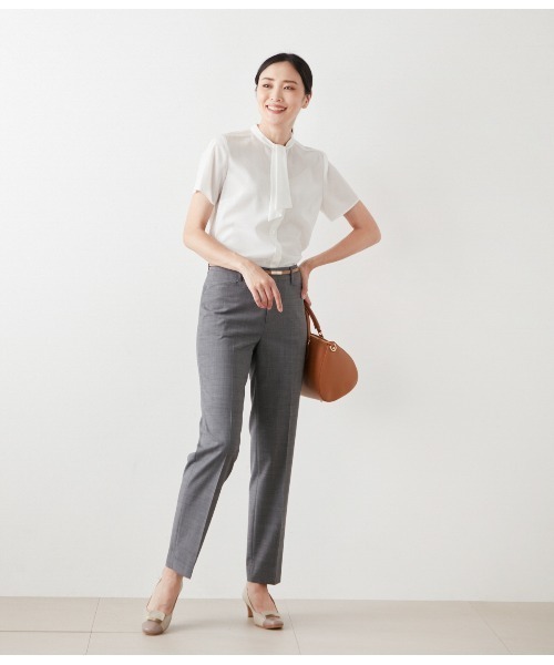 ニューヨーカー（NEWYORKER）/ミニドットデシン 2WAYボウタイ半袖ブラウス NEWYORKER（ニューヨーカー） ブラウス シャツ ミニドットデシン 2WAY