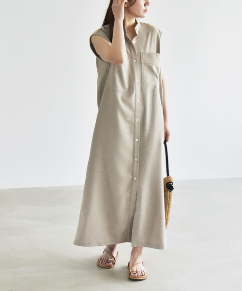RADIATE ノースリーブシャツワンピース 38 ベージュ　新品 RADIATE ノースリーブシャツワンピース 38 ベージュ 新品 - メルカリ