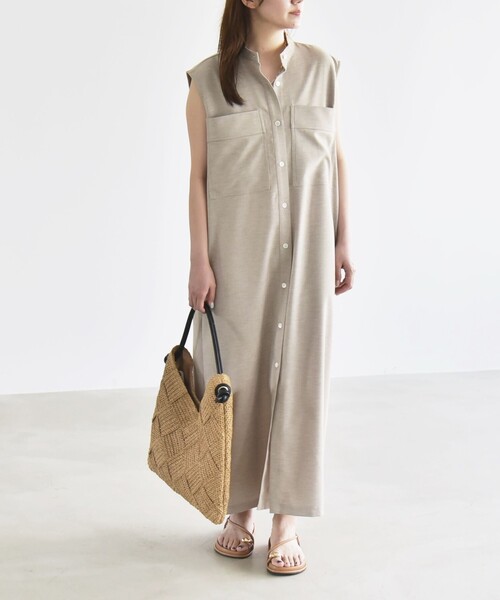 quaranciel シャツワンピース quaranciel:「洗濯機可能」ウーステッド