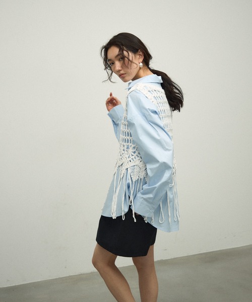 ベスト ジレ fringe vest レディース ベスト ジレ Fringe macrame vest / フリンジマクラメベスト