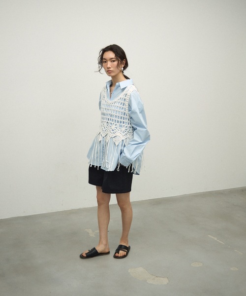 ベスト ジレ Fringe macrame vest / フリンジマクラメベスト
