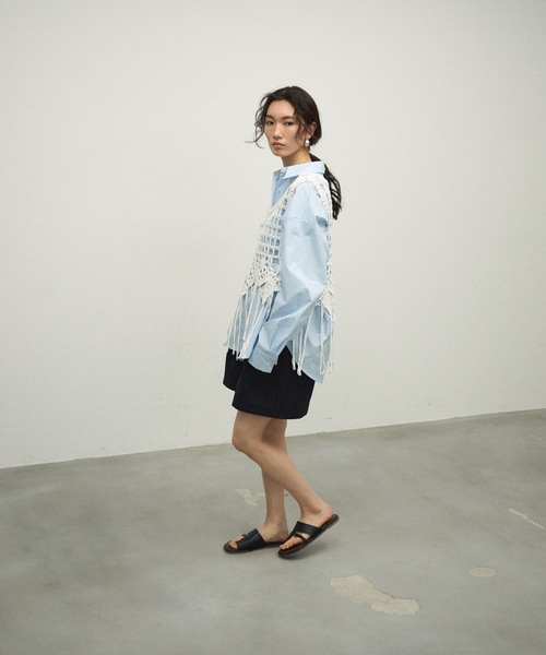 ベスト ジレ Fringe macrame vest / フリンジマクラメベスト