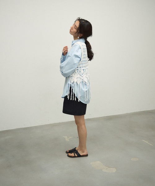 ベスト ジレ fringe vest レディース ベスト ジレ Fringe macrame vest / フリンジマクラメベスト