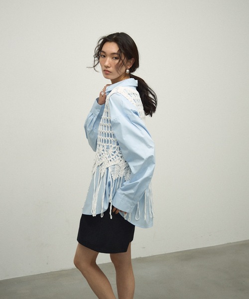 ベスト ジレ Fringe macrame vest / フリンジマクラメベスト