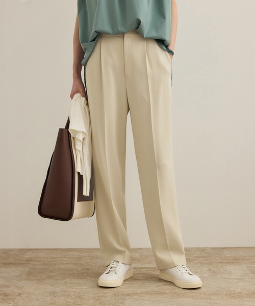 ロペ（ROPE’）/【洗える】ダブルクロステーパードパンツ（美人パンツ） ROPE'（ロペ） パンツ 「洗える」ダブルクロステーパードパンツ（美人