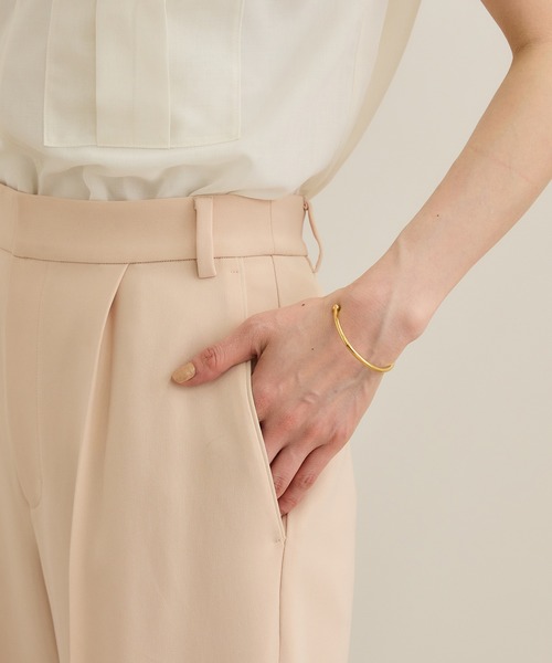 ROPE'（ロペ） パンツ 「洗える」ダブルクロステーパードパンツ（美人