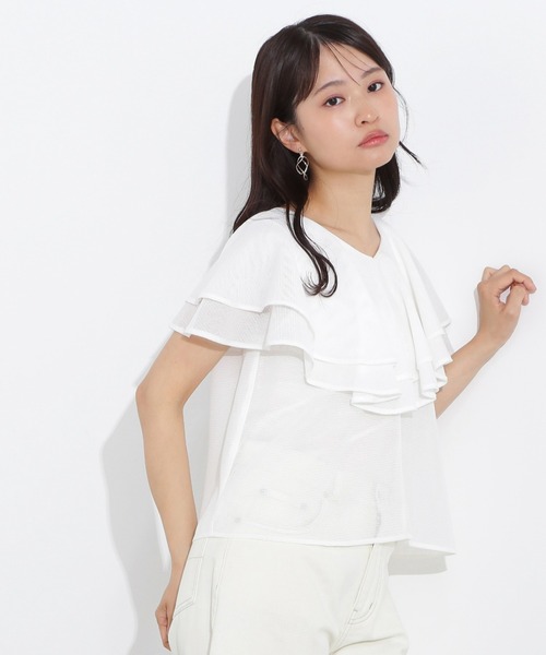 ブラウス シャツ メッシュフリルブラウス レディース N.Natural Beauty Basic ブラウス シャツ メッシュフリル