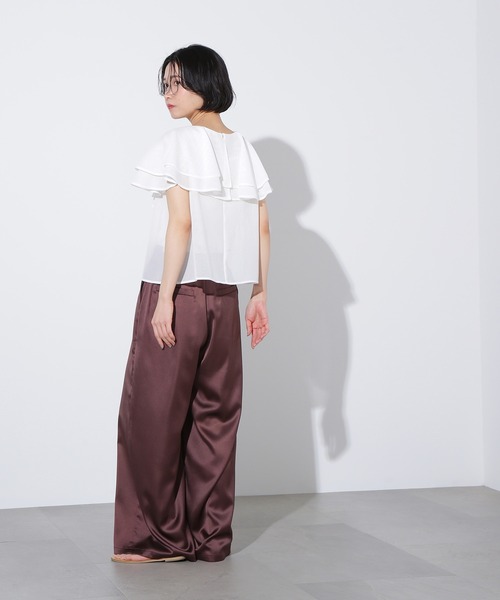N.Natural Beauty Basic ブラウス シャツ メッシュフリル