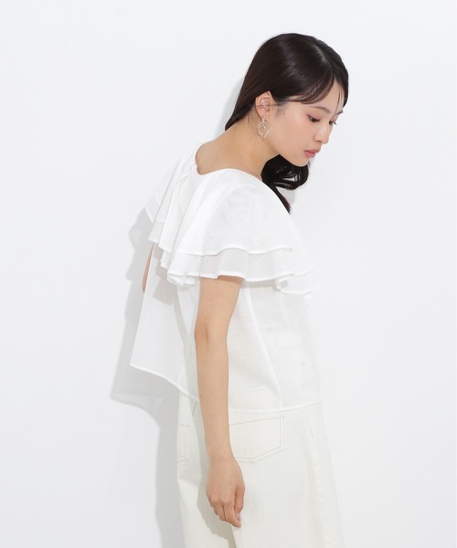 ブラウス シャツ メッシュフリルブラウス レディース N.Natural Beauty Basic ブラウス シャツ メッシュフリル