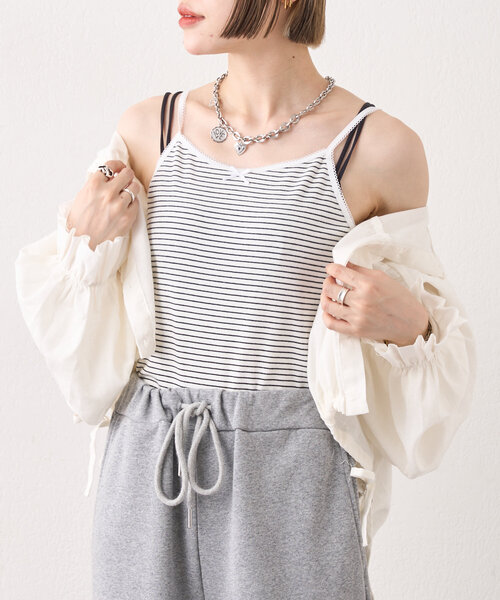 w closet キャミソール ボーダーレースキャミ : ZOZOTOWN Yahoo