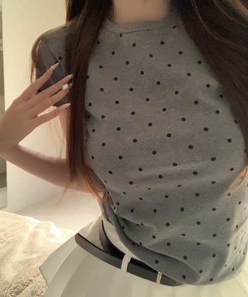 tシャツ ドット タイト クロップド Tシャツ レディース : ZOZOTOWN