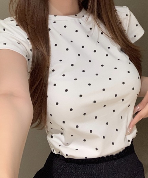 tシャツ ドット タイト クロップド Tシャツ レディース : ZOZOTOWN