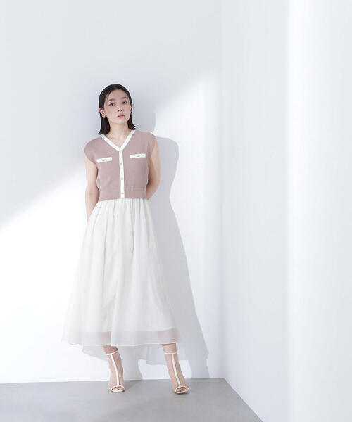 NATURAL BEAUTY BASIC ワンピース ツイードニットベスト