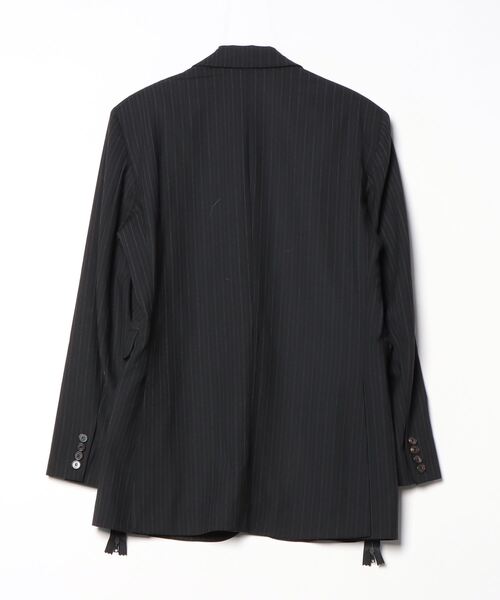 「ARIES」 ストライプ柄テーラードジャケット M ブラック メンズ_画像2