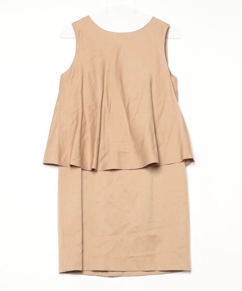 美品✨️グレースコンチネンタル ロングワンピース ノースリーブ ベージュ 36 GRACE CONTINENTAL（グレースコンチネンタル） ノースリーブワンピース