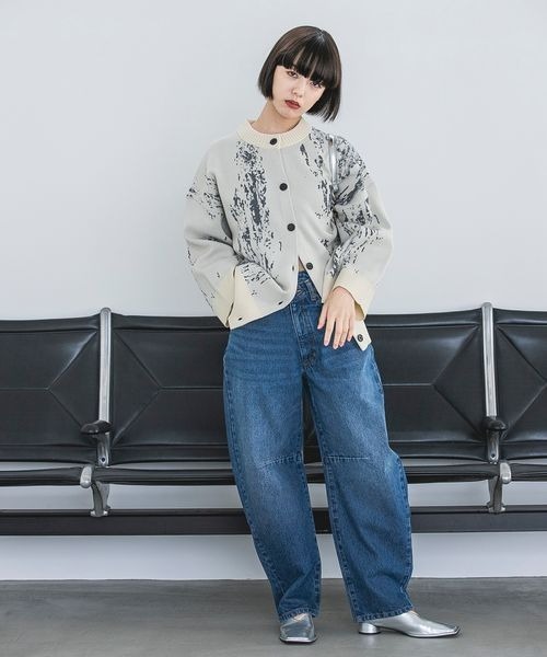 JEANASIS（ジーナシス） ニットカーディガン FREE グレー系その他