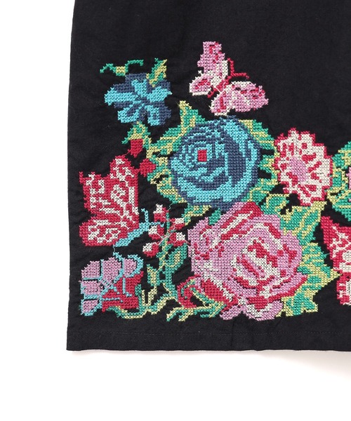 ROSE BUD ブラウス シャツ FLOWER EMBROIDARY SHIRT レディース
