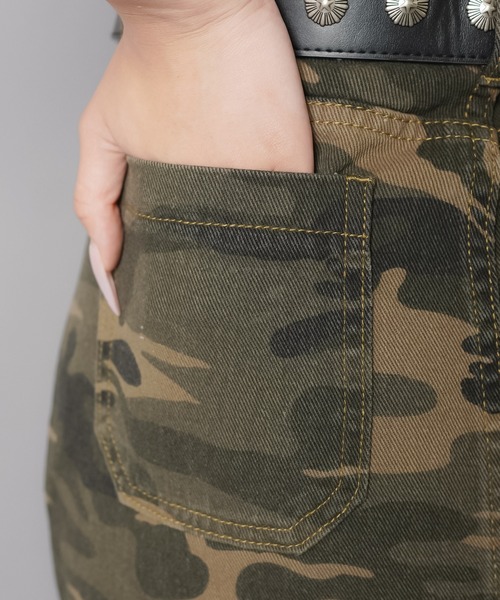 SPINNS（スピンズ） スカート 迷彩柄/カモ柄ツイルミニスカート