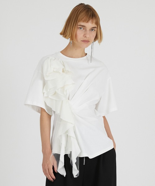 tシャツ 「2025Autumn Pre-Order」ローズラッフルTEE / Rose Ruffled T-Shirt レディース