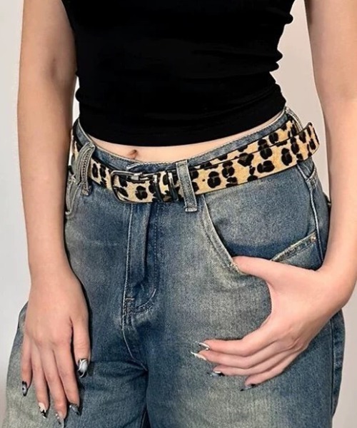 【超希少✨️ DOLCE&GABBANA】 ハラコ レオパード ゴールド ベルト CELENA BEATS ベルト レオパード柄 ハラコ風 レザーベルト