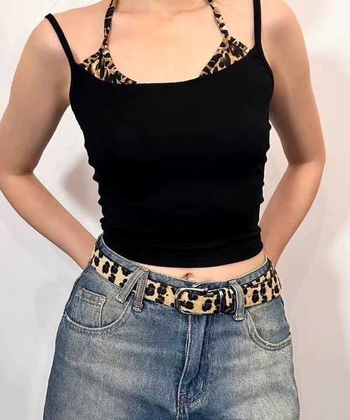 CELENA BEATS ベルト レオパード柄 ハラコ風 レザーベルト レディース