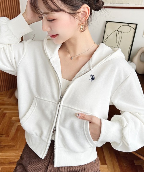 U.S. POLO ASSN. パーカー U.S.POLO ASSNワンポイント刺繍ダブルジップ