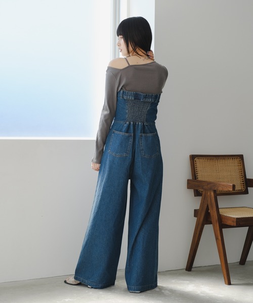 kastane オケージョン　オールインワン セール】【2サイズ展開/低身長サイズ】ギャザーオールインワン