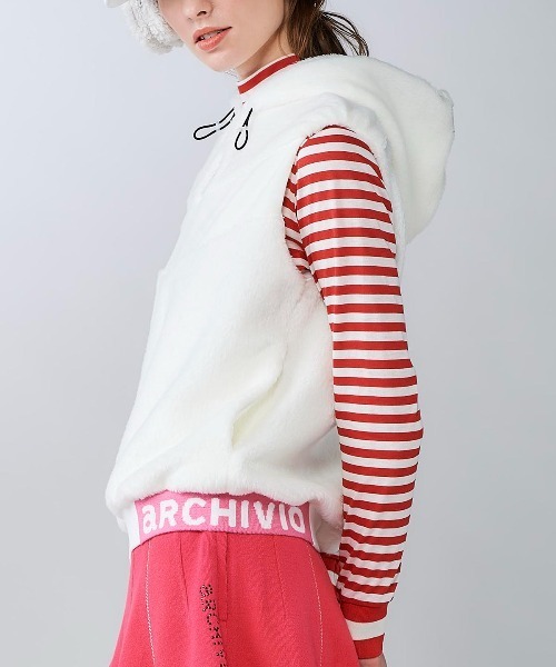 archivio（アルチビオ） ベスト ジレ 「LADIES」フード付きシャギー