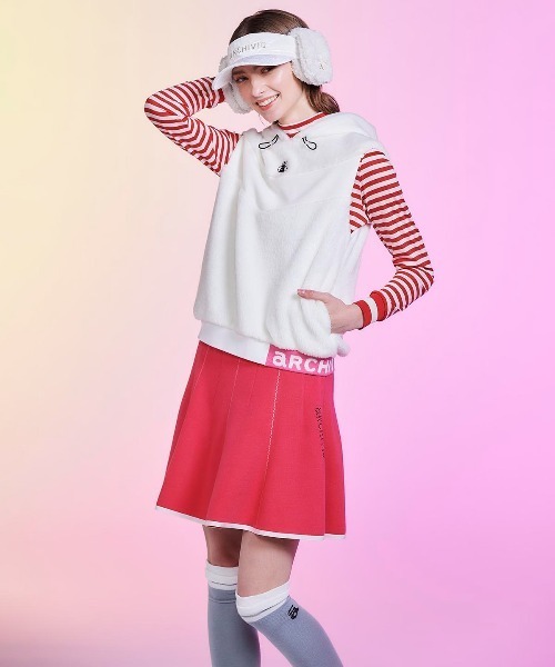 ARCHIVIO フード付きベストとキャップ ARCHIVIO フード付きベストとキャップ フード付きハーフジップニット