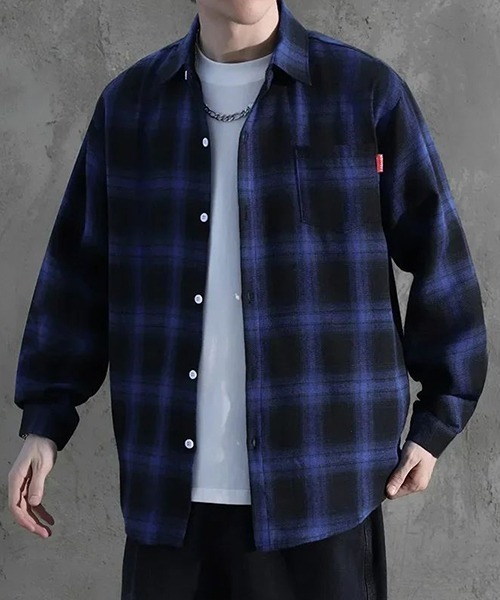 B.I.D. シャツ 「Bz」オンブレチェックシャツ メンズ レディース