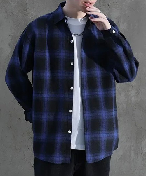B.I.D. シャツ 「Bz」オンブレチェックシャツ メンズ レディース