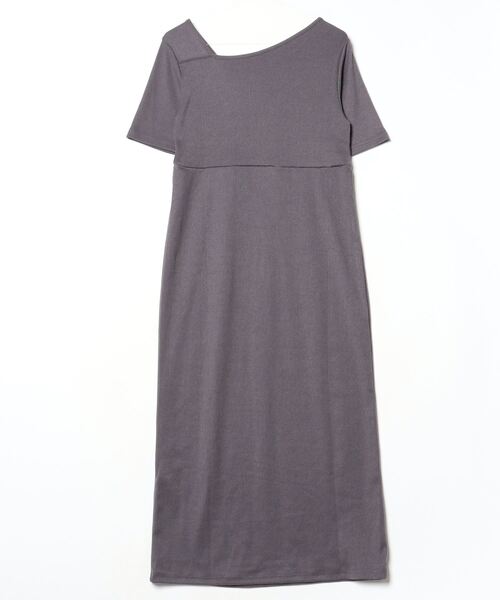 「JUNOAH」 半袖ワンピース L グレー レディース_画像2