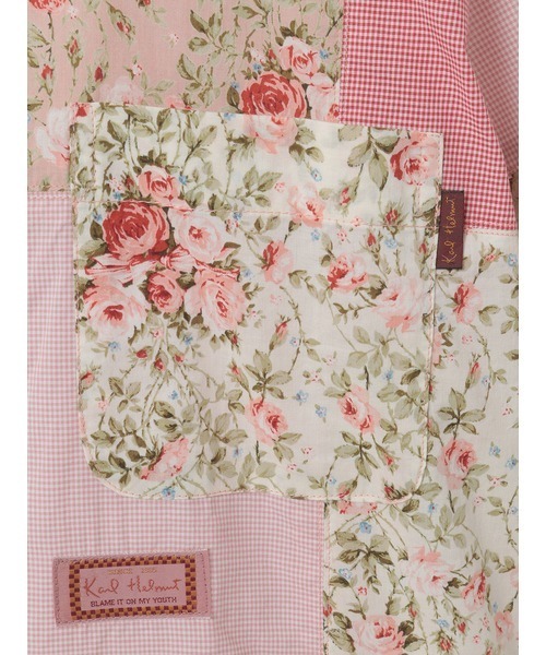 Karl Helmut パッチワーク長袖シャツ⭐︎新品未使用品⭐︎ユニセックス Karl Helmut】 カールヘルム 花柄パッチワーク 長袖シャツ