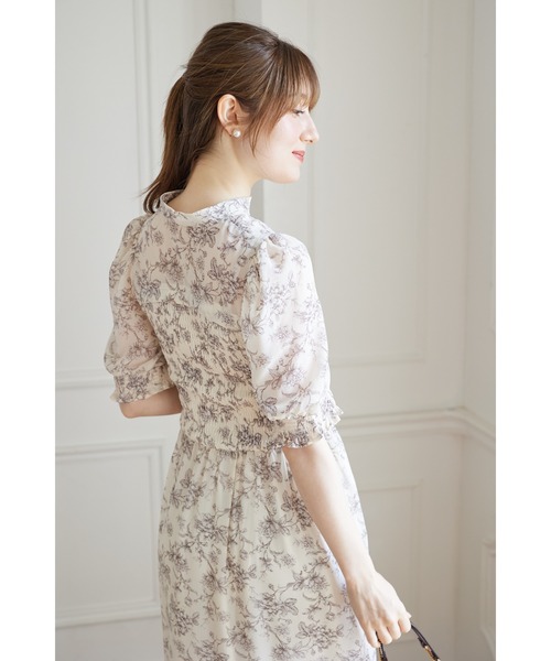tocco closet ワンピース リボン付きオープンデコルテ