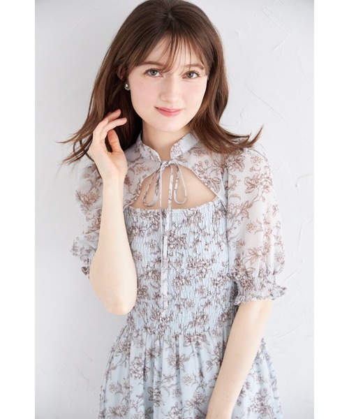 tocco closet ワンピース リボン付きオープンデコルテ