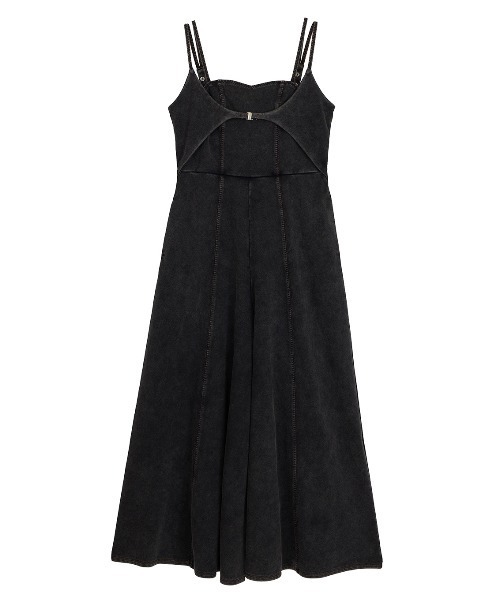 Ameri デニムライク オールインワン 【BLACK Sサイズ】 Ameri（アメリ） オールインワン DENIM LIKE VOLUME CAMI ROMPERS