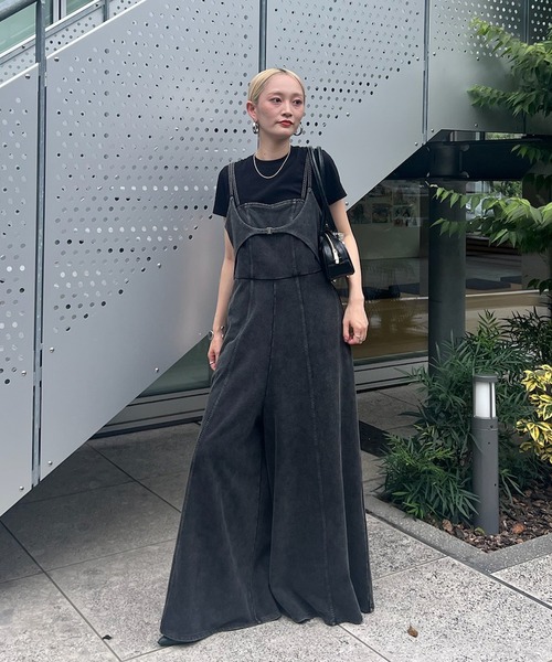 Ameri（アメリ） オールインワン DENIM LIKE VOLUME CAMI ROMPERS