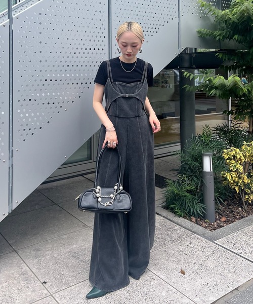 サロペット・オーバーオール・オールインワン ameri vintage UND TAKE ON LACE ROMPERS Ameri（アメリ）の「SOFT LACE FLOWER ROMPERS（サロペット