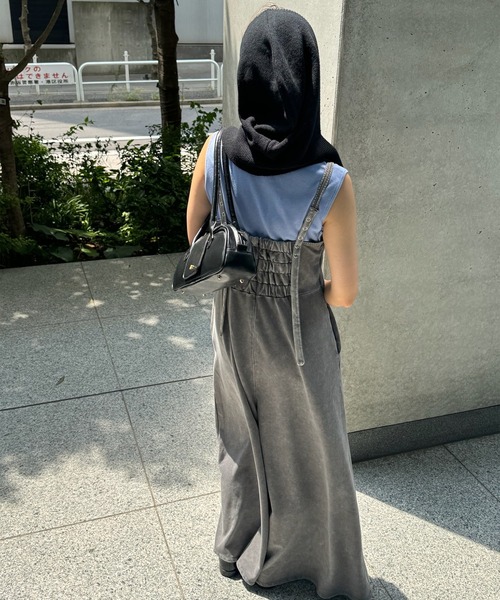 Ameri（アメリ） オールインワン DENIM LIKE VOLUME CAMI ROMPERS