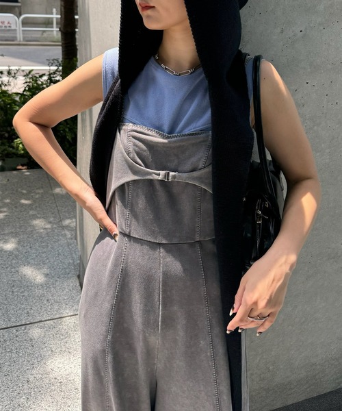 Ameri(アメリ) オールインワン DENIM LIKE VOLUME CAMI ROMPERS Ameri(アメリ) オールインワン DENIM LIKE VOLUME CAMI ROMPERS