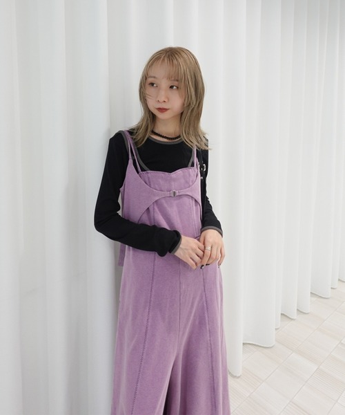 Ameri（アメリ） オールインワン DENIM LIKE VOLUME CAMI ROMPERS