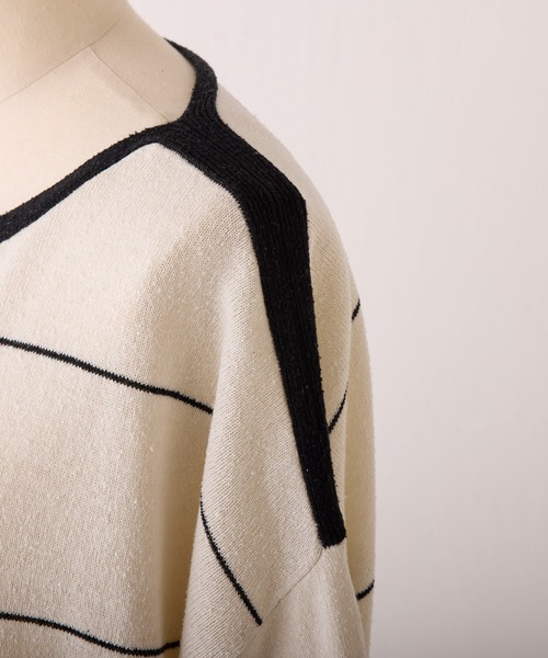 BEARDSLEY（ビアズリー） 7分袖ニット FREE ネイビー レディース