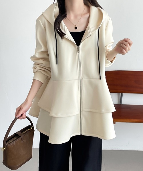 ABITOKYO（アビトーキョー） パーカー ティアードフリルオーバーサイズ