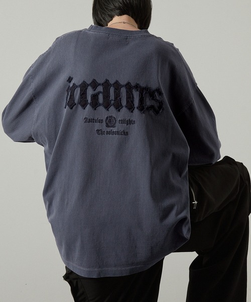 tシャツ 「Alfred Alex」ヴィンテージ加工ピグメントロゴパッチロンT