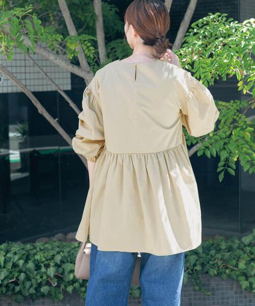 ボリュームスリーブVネックブラウス ITEMS URBANRESEARCH（アイテムズ アーバンリサーチ） ブラウス シャツ