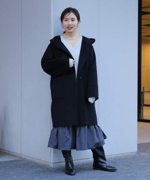 極美品★IENA｜定価8.8万 ベルテッドウールコート イタリア製 ネイビー 1_7dd374ea3526c9032f3a21caaac8