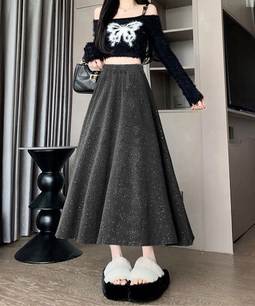 miniministore（ミニミニストア） ロング スカート ラメ入りロング
