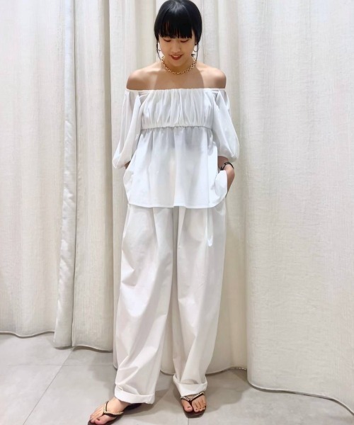 「BABYLONE」 半袖ブラウス フリー ブラック レディース_画像4