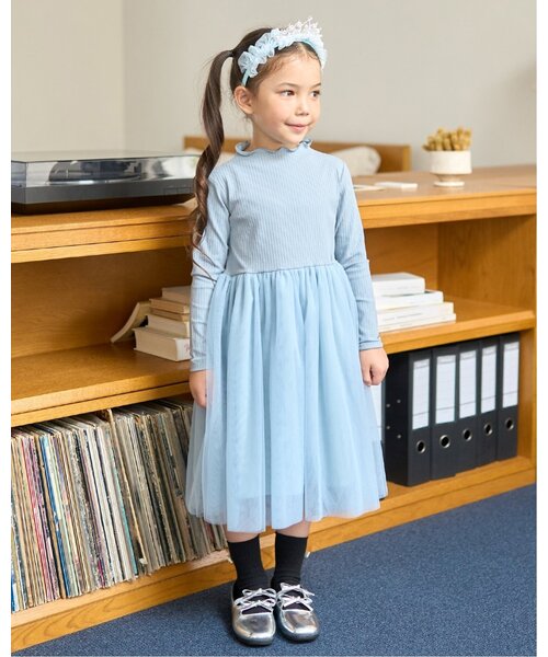 ワンピース チュールドッキングワンピース「子供服」「キッズ